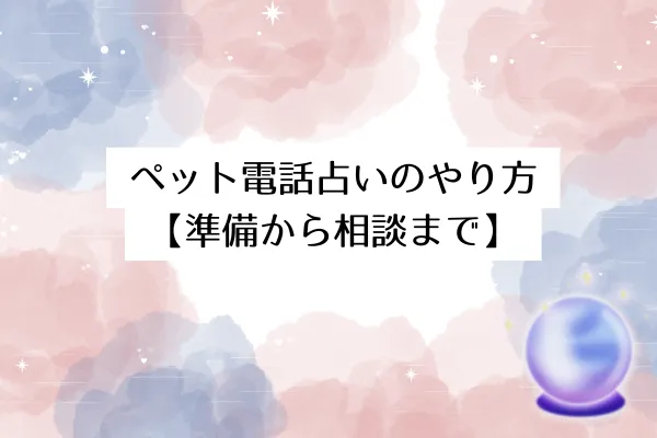 ペット電話占いのやり方【準備から相談まで】