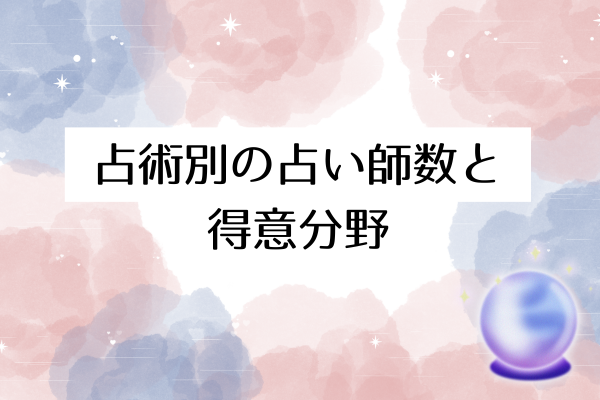 占術別の占い師数と得意分野