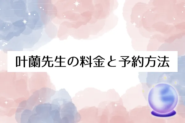 叶蘭先生の料金と予約方法｜2025年最新情報