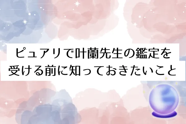 ピュアリで叶蘭先生の鑑定を受ける前に知っておきたいこと