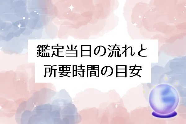 鑑定当日の流れと所要時間の目安
